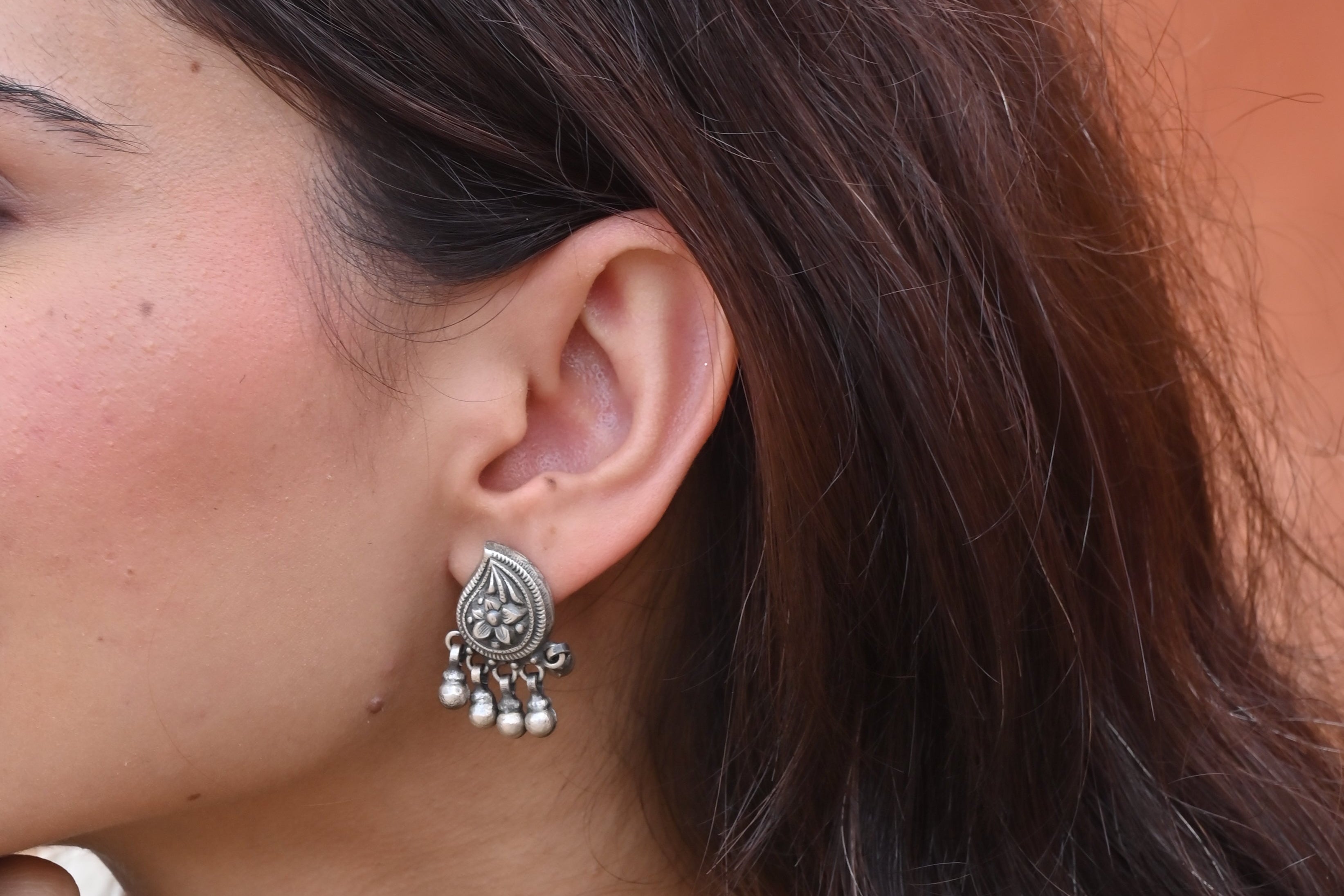 Silver kairi Ghungroo Earrings